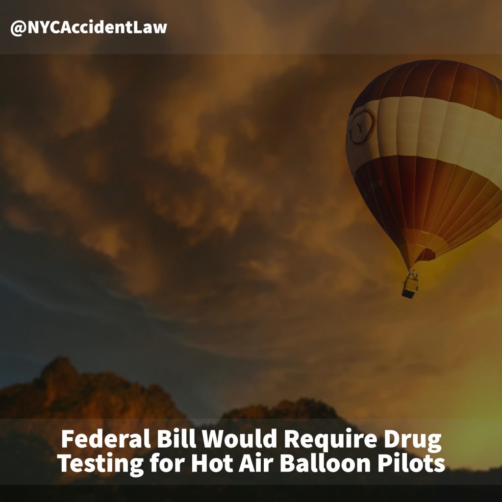 Federal Bill Would Require Drug Testing for Hot Air Balloon Pilots